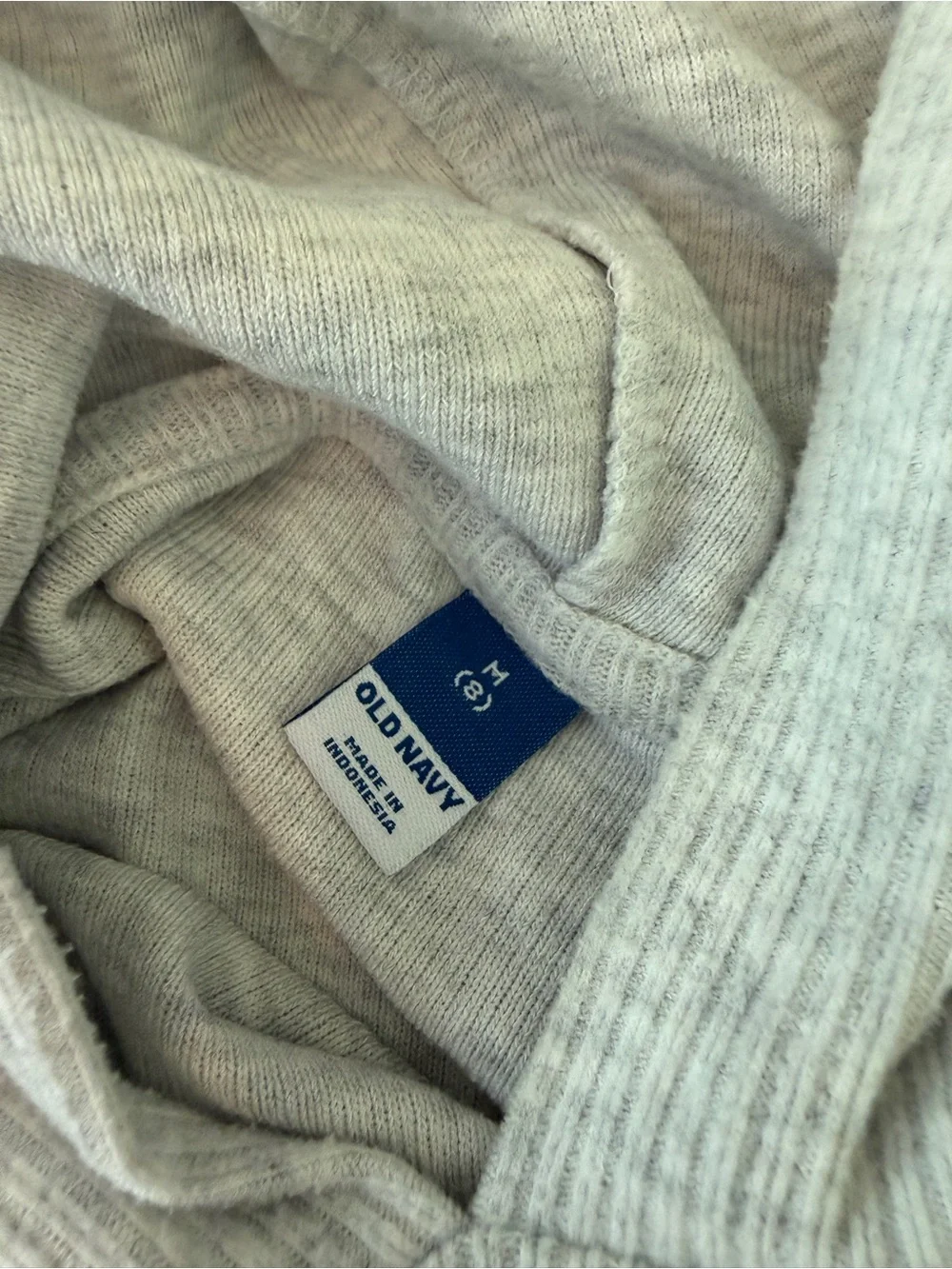 Old Navy Gray Ribbed Hoodie Sweater, size M (girls)